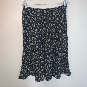 Jones NY 100% Silk Floral Midi Skirt 8
